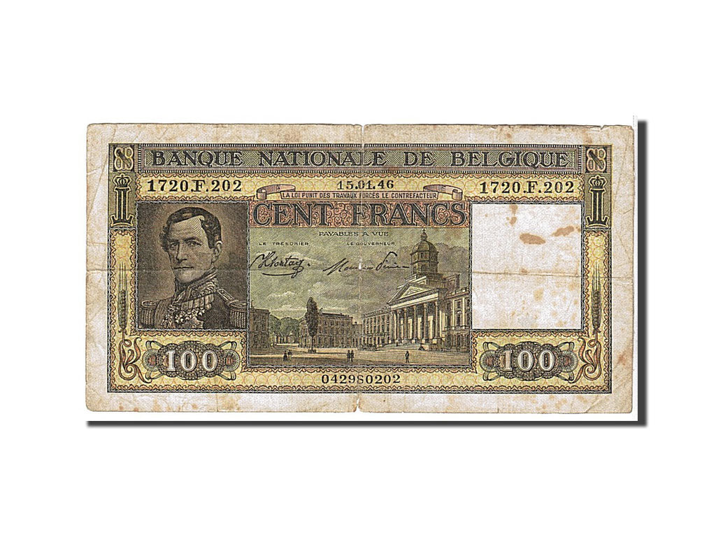 Billet, Belgique, 100 Francs, 1946, TB