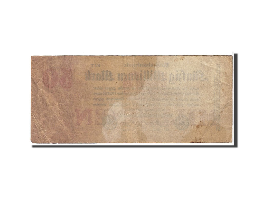 Billet, Allemagne, 50 Millionen Mark, 1923, TB+