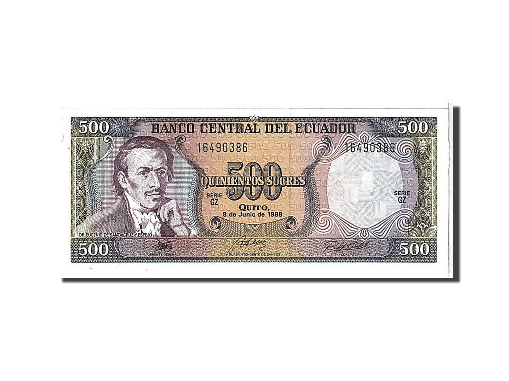 Billet, Équateur, 500 Sucres, 1988, KM:124Aa, NEUF