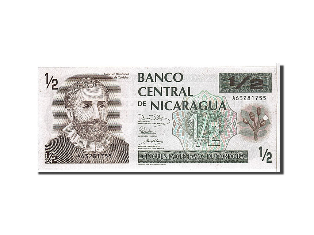 Banknote, Nicaragua, 1/2 Cordoba, 1992, UNC(65-70)