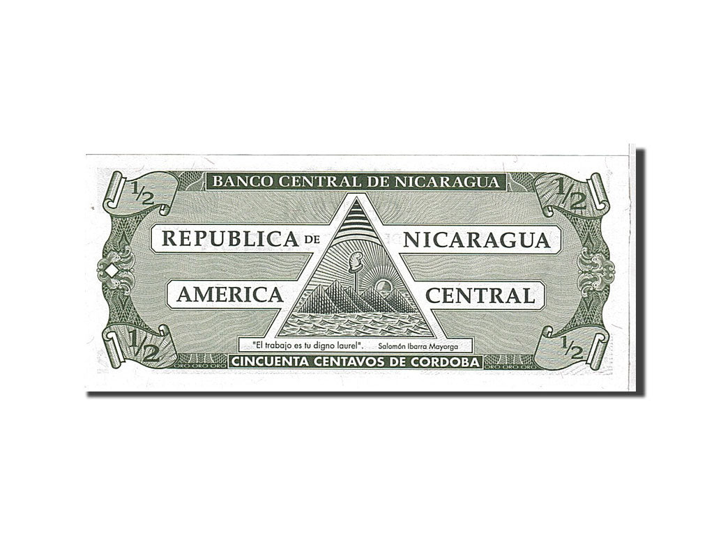 Banknote, Nicaragua, 1/2 Cordoba, 1992, UNC(65-70)
