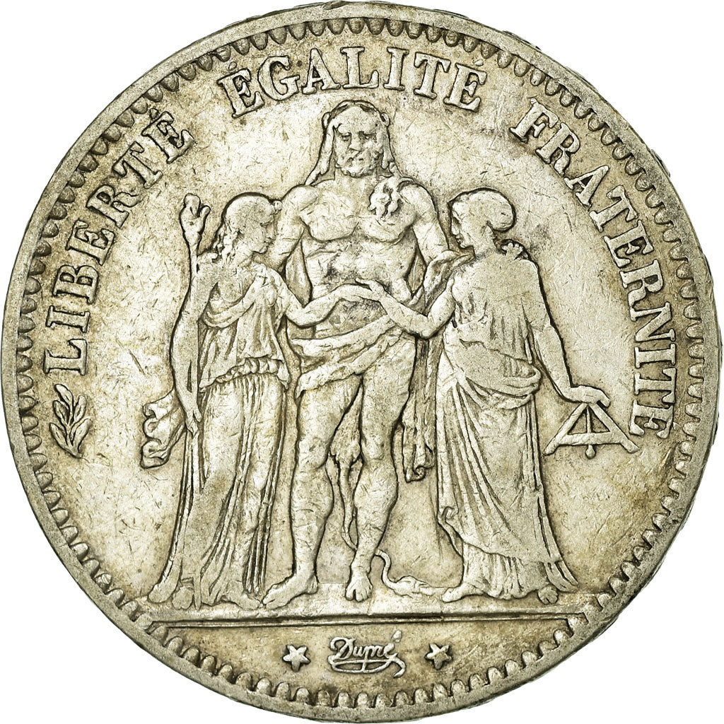 Coin, France, Hercule, 5 Francs, 1878, Bordeaux, EF(40-45), Silver, Gadoury:745a