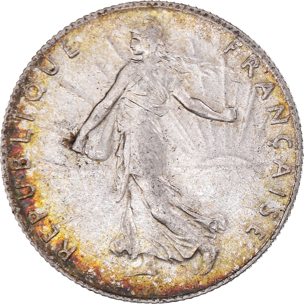 Moeda, França, Semeuse, 50 Centimes, 1917, Paris, AU(55-58), Prata, KM:854