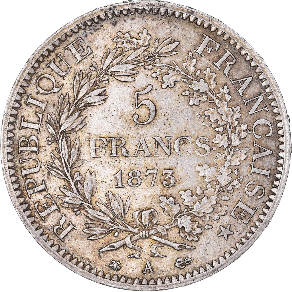 Moeda, França, Hercule, 5 Francs, 1873, Paris, AU(50-53), Prata, KM:820.1