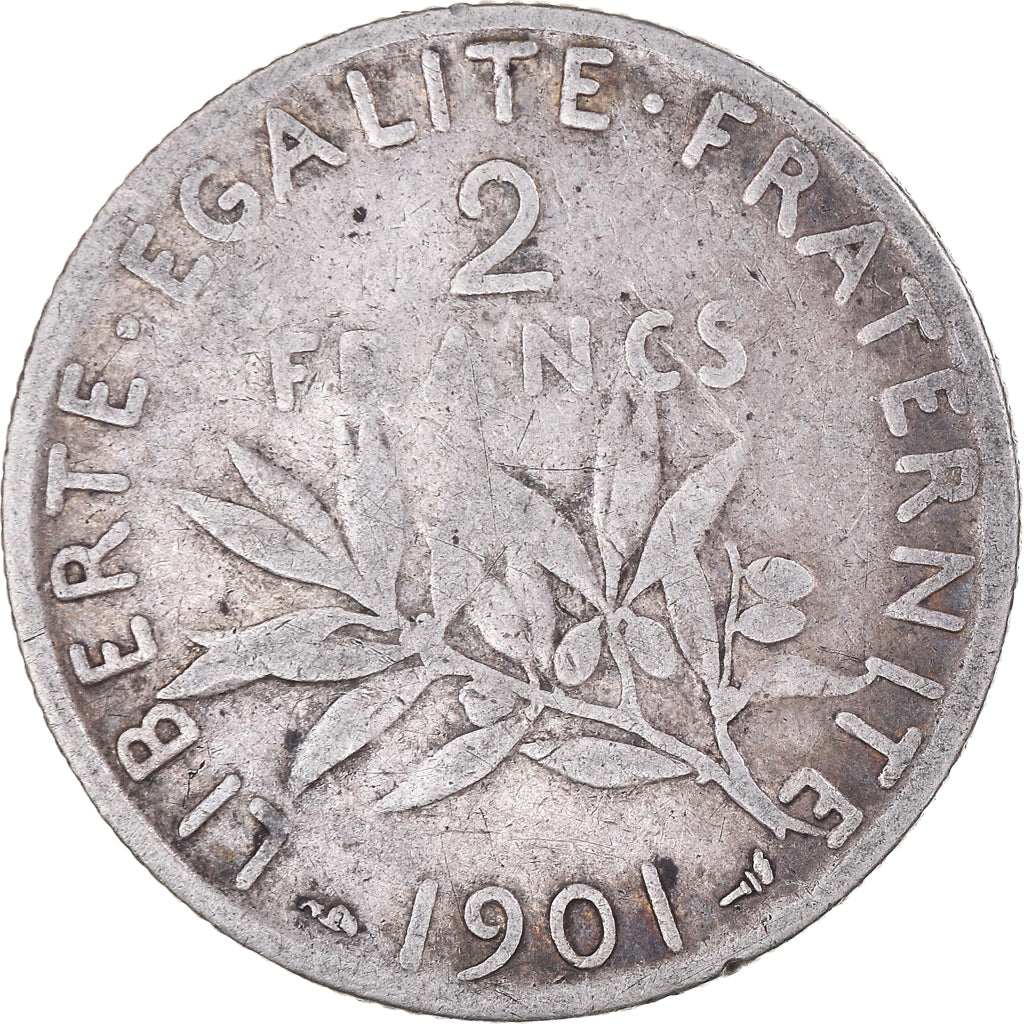 Coin, France, Semeuse, 2 Francs, 1901, Paris, VF(30-35), Silver, KM:845.1