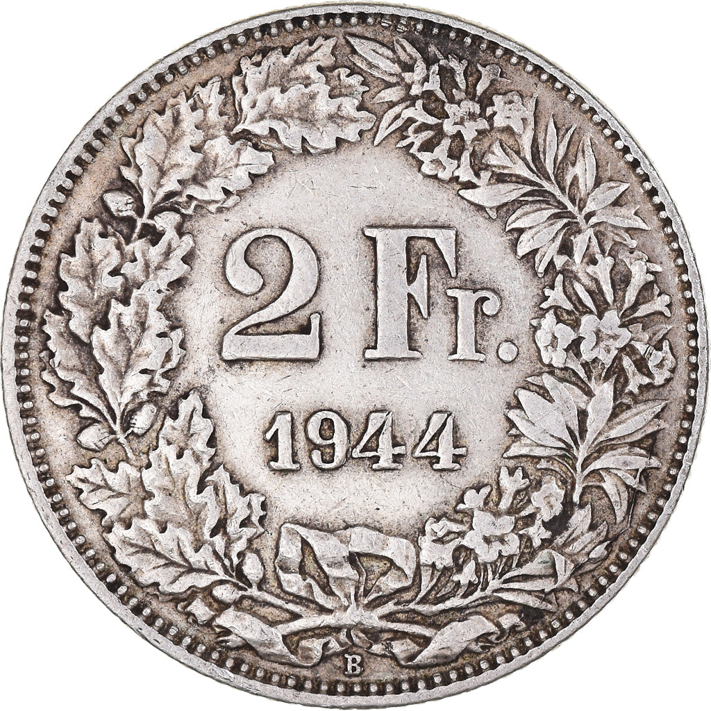 Moneta, Svizzera, 2 Francs, 1944, Bern, BB, Argento, KM:21