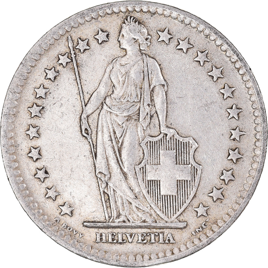 Coin, Switzerland, 2 Francs, 1944, Bern, EF(40-45), Silver, KM:21