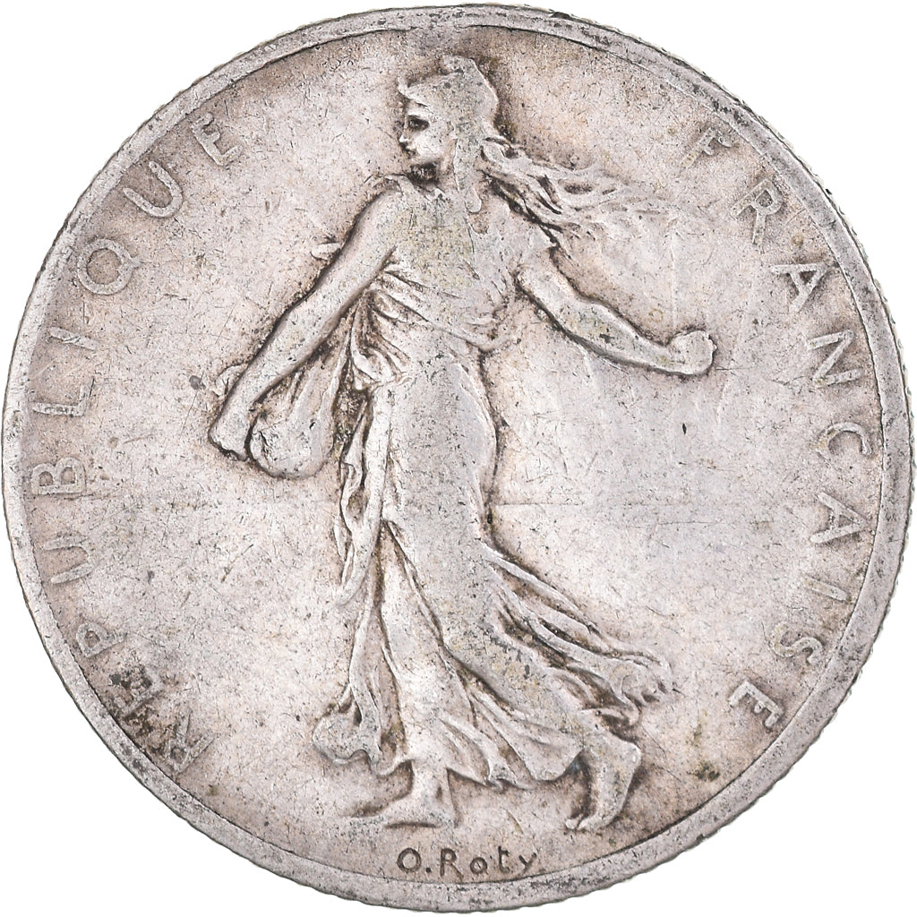 Moneda, Francia, Semeuse, 2 Francs, 1902, Paris, BC+, Plata, KM:845.1