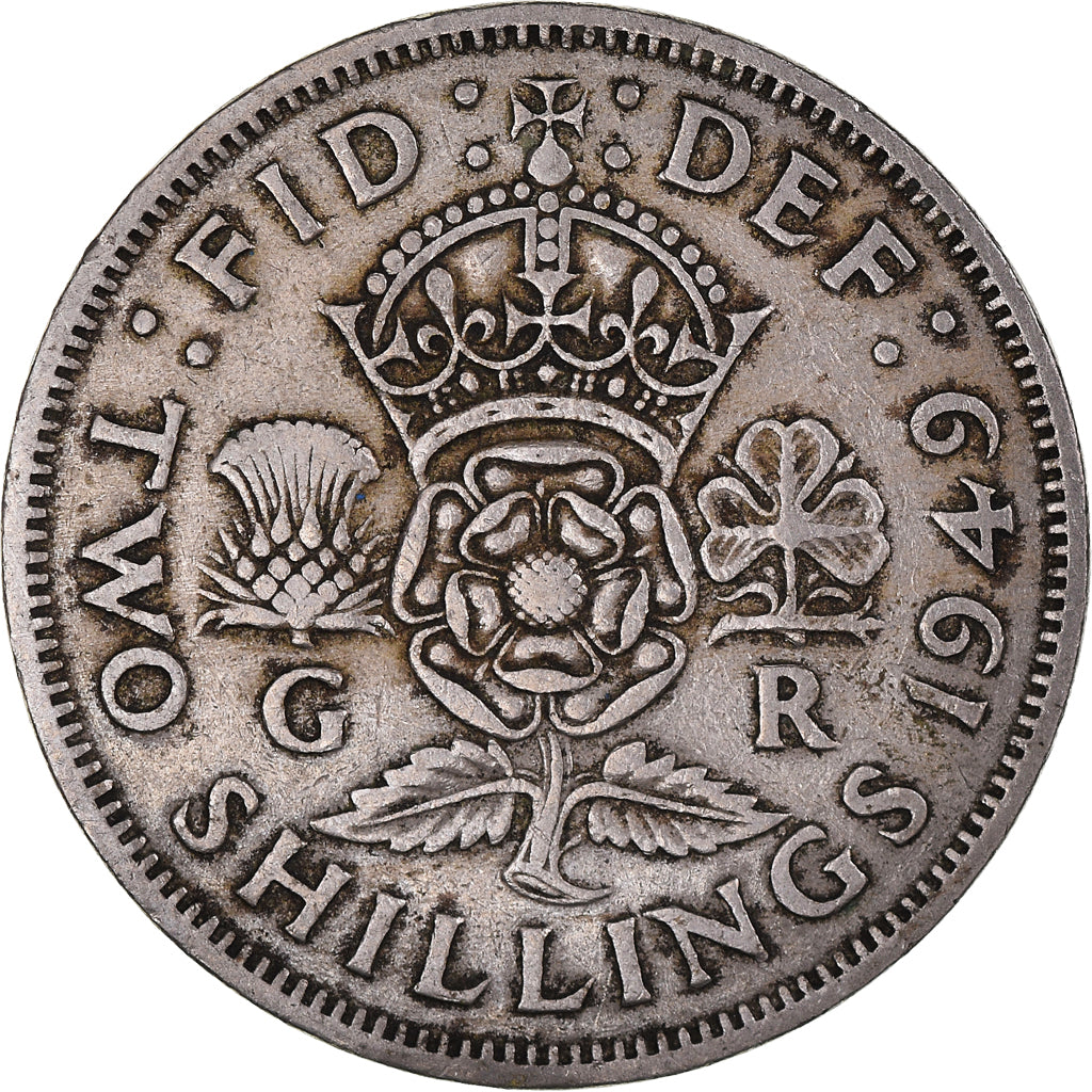 Coin, Great Britain, George VI, Florin, Two Shillings, 1949, EF(40-45)