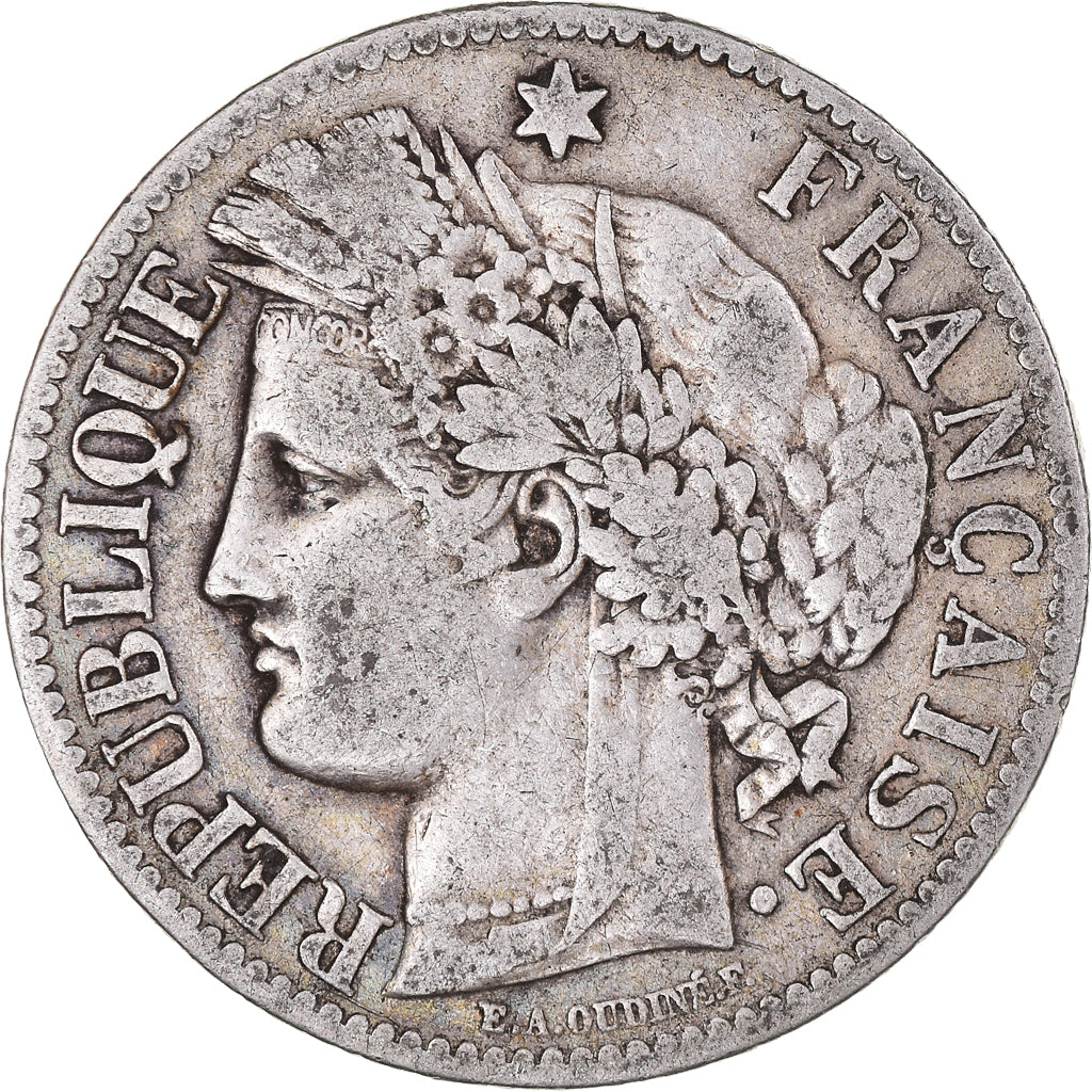 Moneta, Francia, Cérès, 2 Francs, 1887, Paris, MB+, Argento, KM:817.1