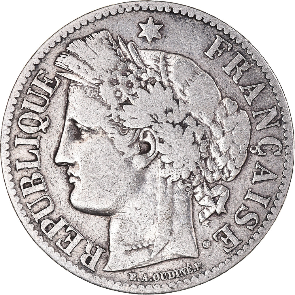 Coin, France, Cérès, 2 Francs, 1872, Paris, VF(20-25), Silver, KM:817.1