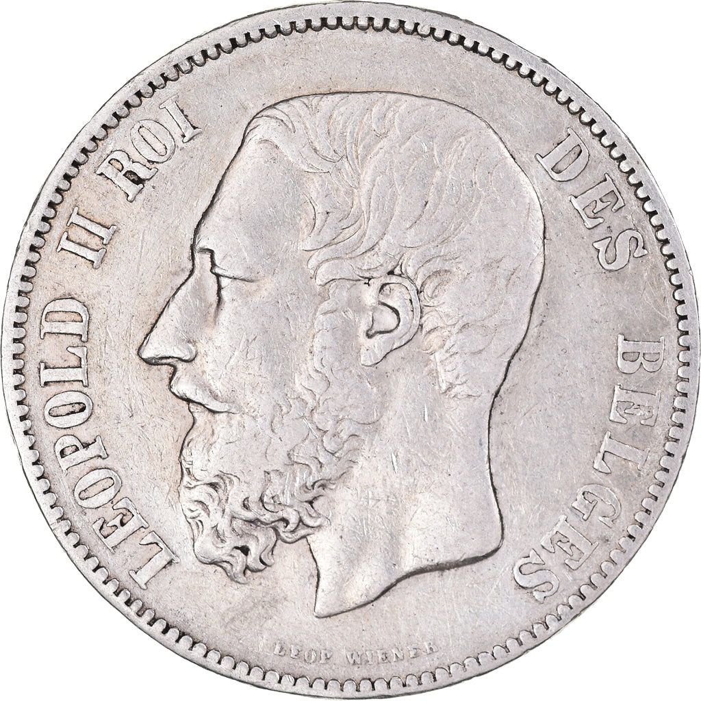 Coin, Belgium, Leopold II, 5 Francs, 5 Frank, 1873, EF(40-45), Silver, KM:24
