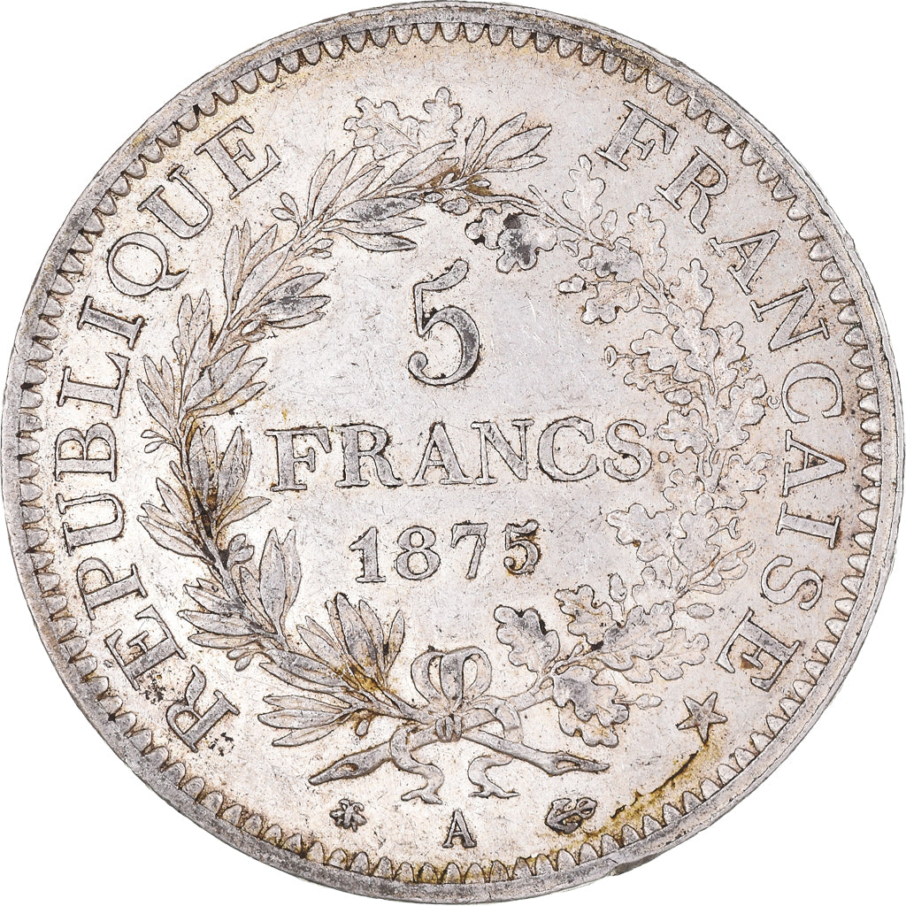 Monnaie, France, Hercule, 5 Francs, 1875, Paris, TTB+, Argent, Gadoury:745a