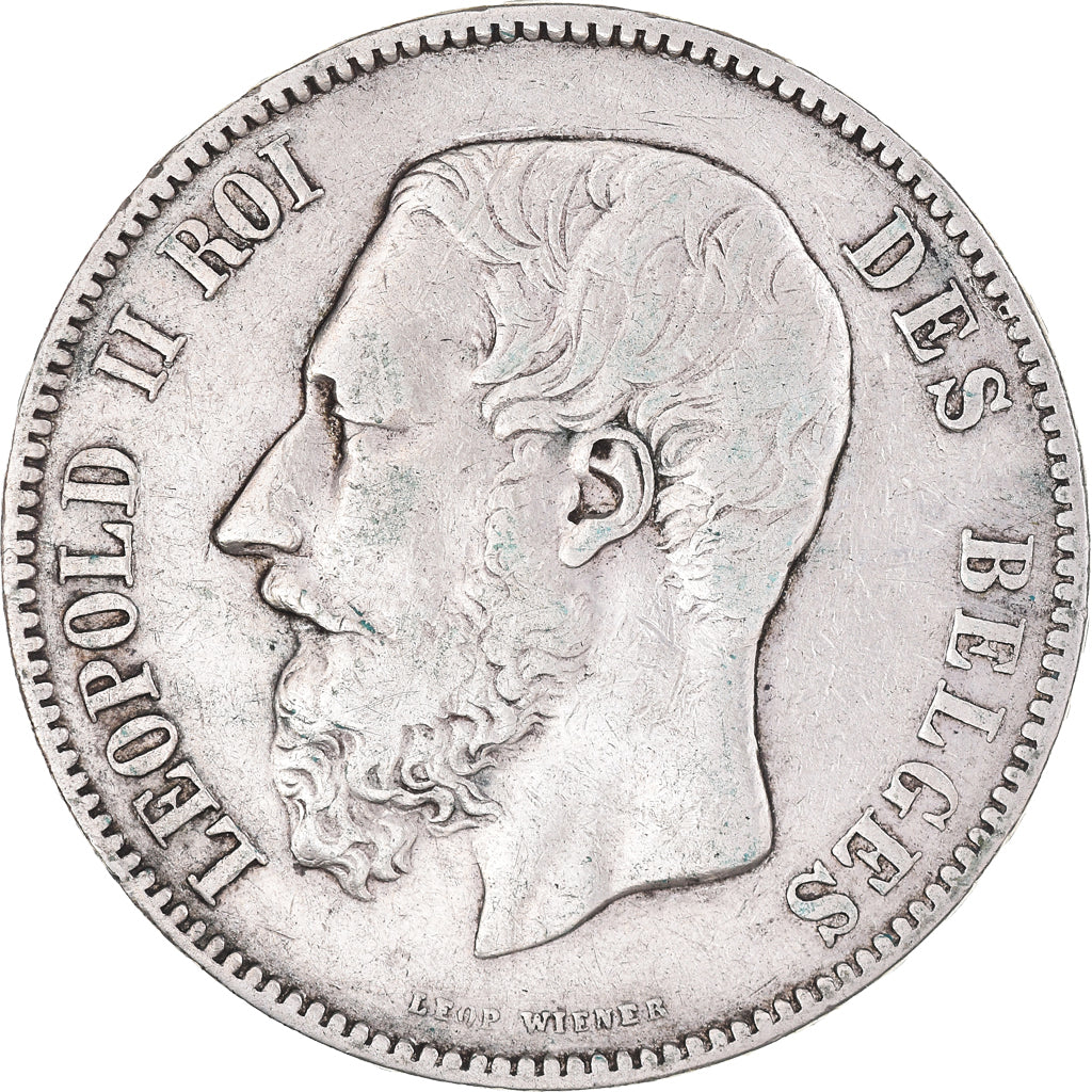 Moeda, Bélgica, Leopold II, 5 Francs, 5 Frank, 1870, EF(40-45), Prata, KM:24