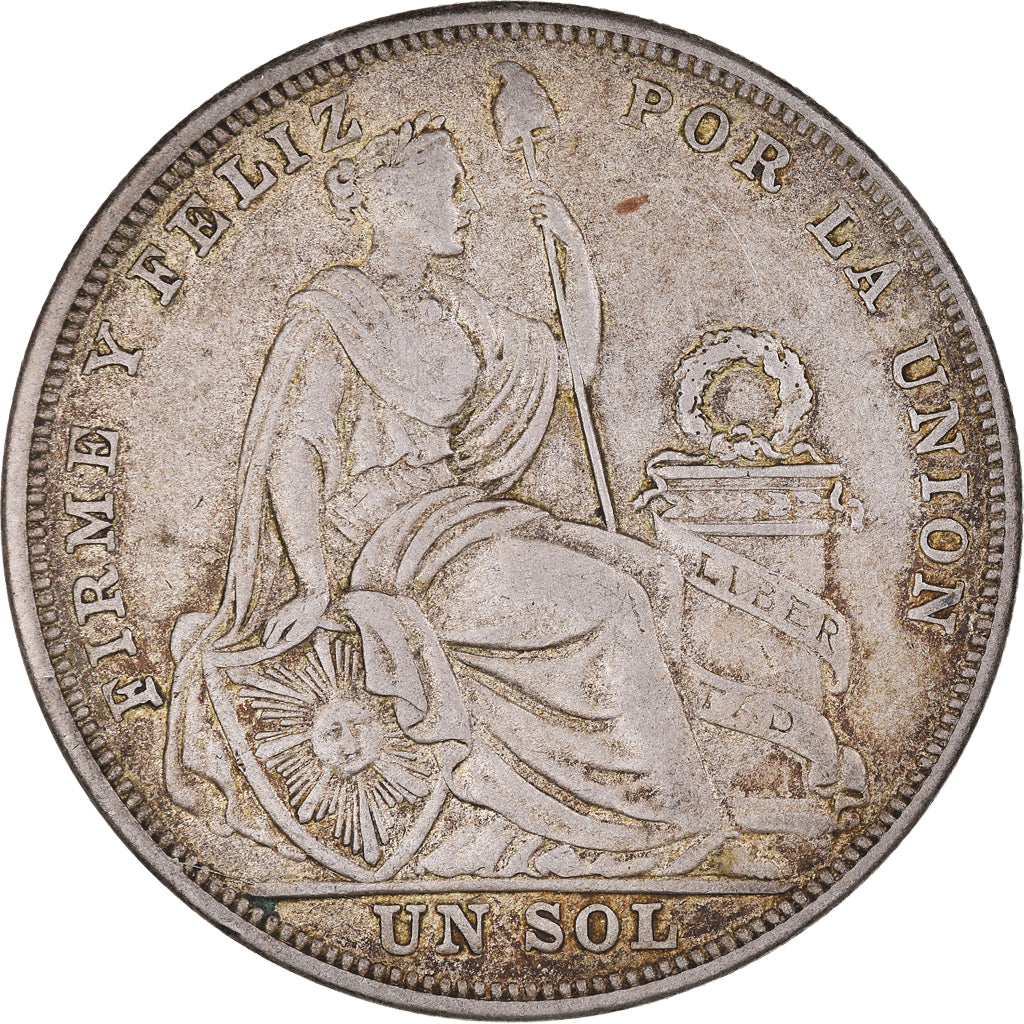 Peru, Sol, 1924, Philadelphia, EF(40-45), Silver, KM:218.1