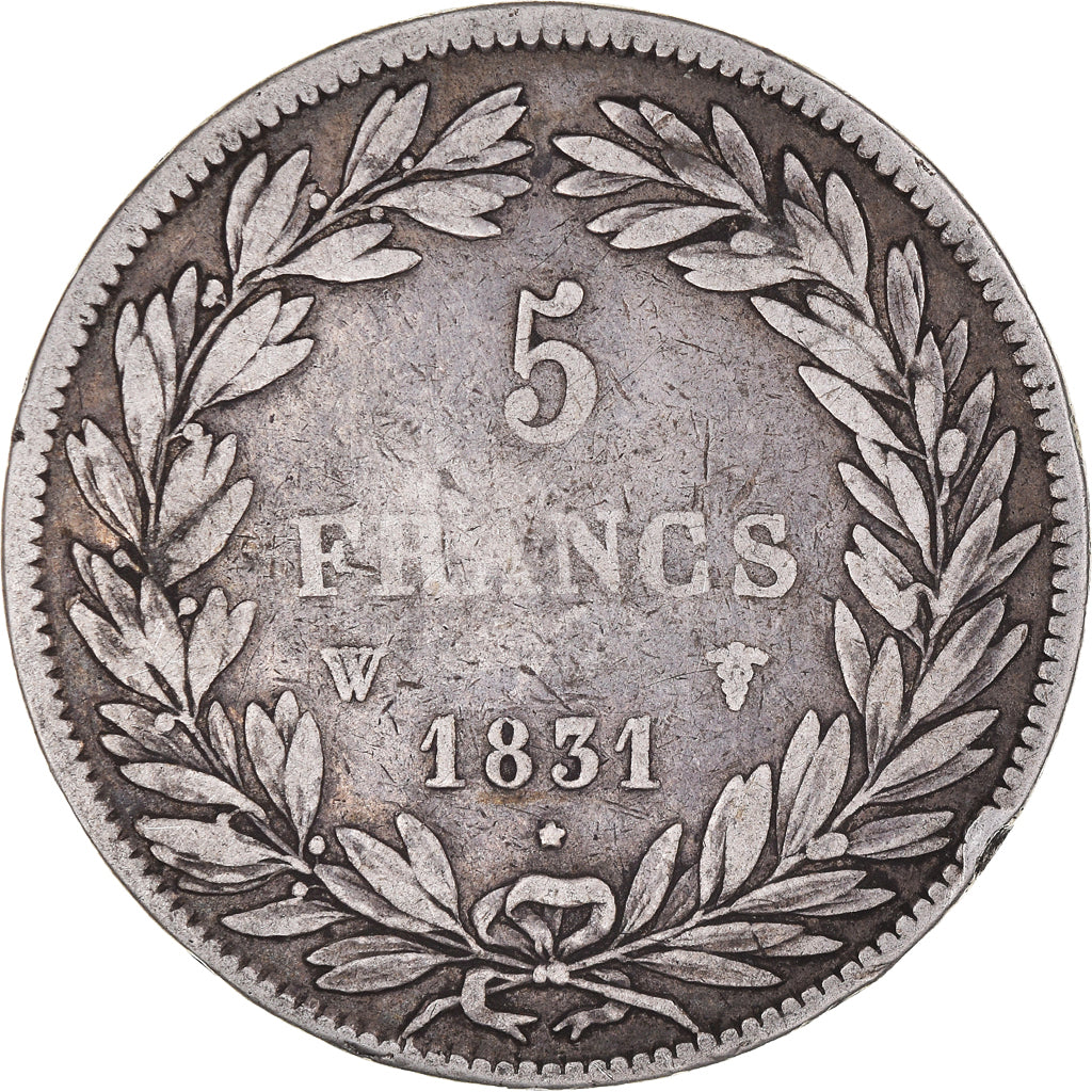 Coin, France, Louis-Philippe, 5 Francs, 1831, Bordeaux, VF(30-35), Silver
