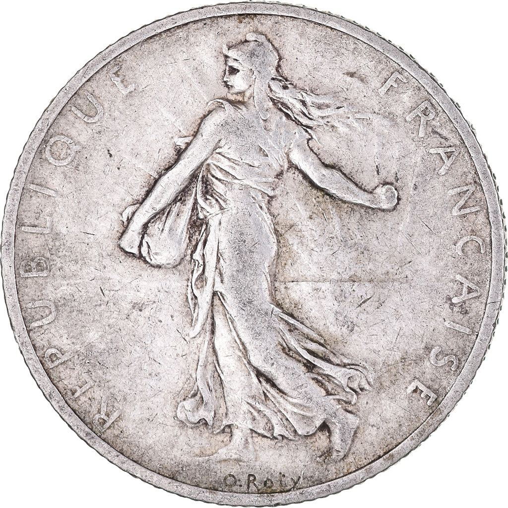 Moeda, França, Semeuse, 2 Francs, 1908, Paris, VF(30-35), Prata, KM:845.1