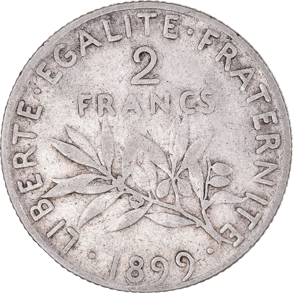Moeda, França, Semeuse, 2 Francs, 1899, Paris, EF(40-45), Prata, KM:845.1