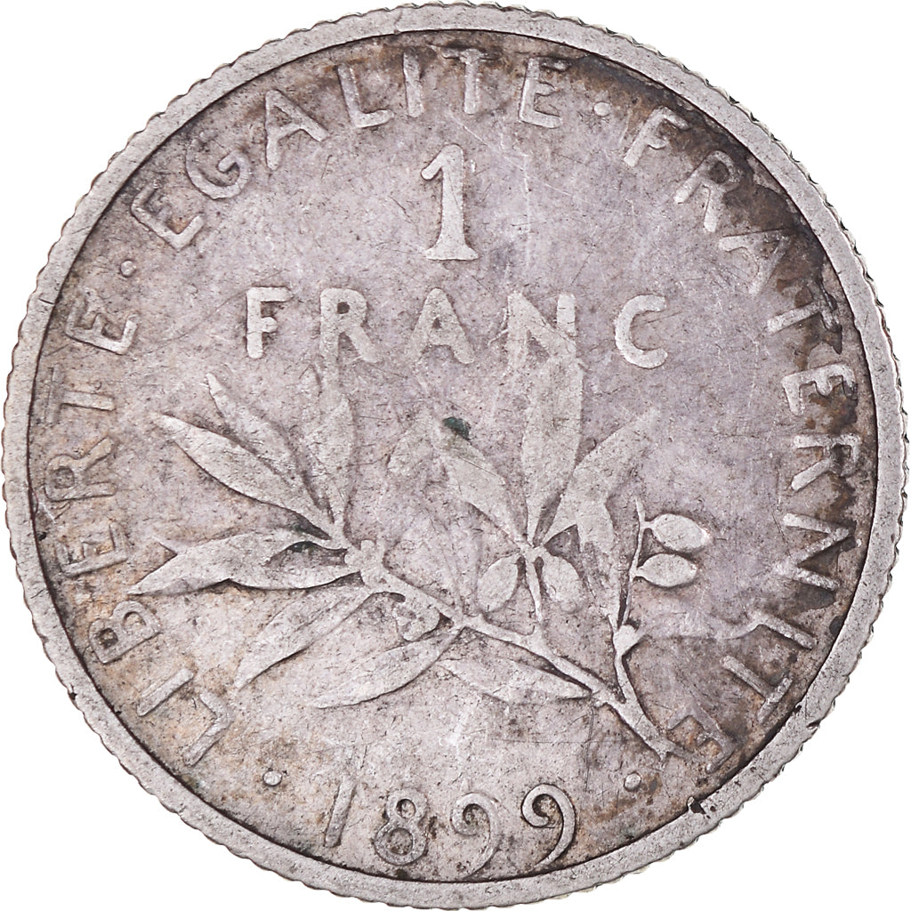 Monnaie, France, Semeuse, Franc, 1899, Paris, TB, Argent, Gadoury:467, KM:844.1