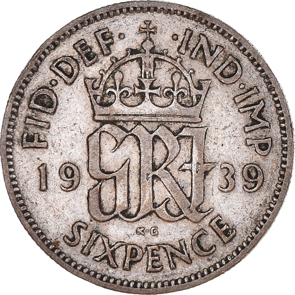 Münze, Großbritannien, George V, 6 Pence, 1939, S+, Silber, KM:832