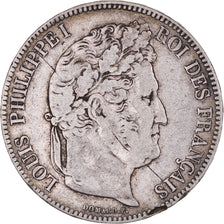 Moneta, Francia, Louis-Philippe, 5 Francs, 1833, Nantes, MB+, Argento