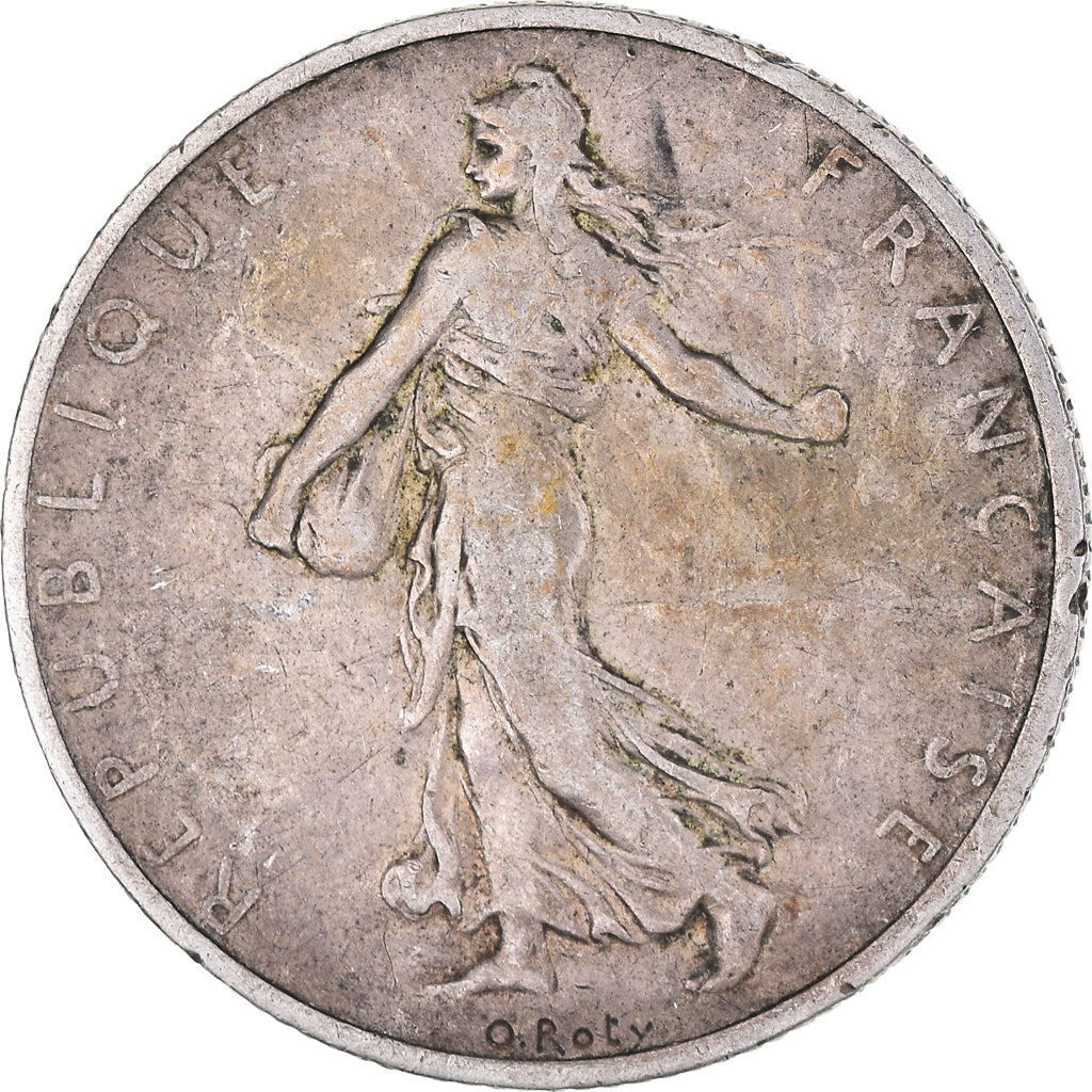 Moeda, França, Semeuse, 2 Francs, 1908, Paris, VF(30-35), Prata, KM:845.1