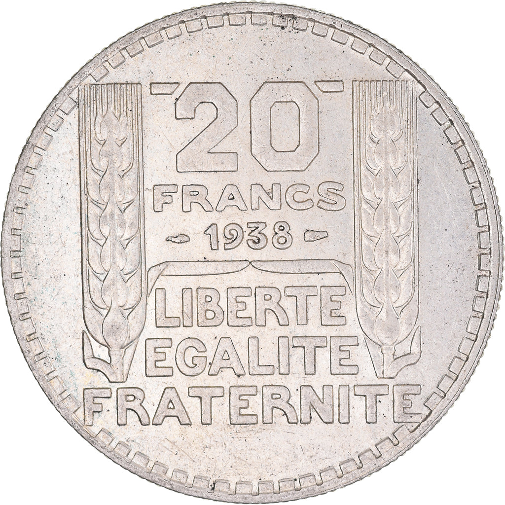 Coin, France, Turin, 20 Francs, 1938, Paris, AU(50-53), Silver, KM:879