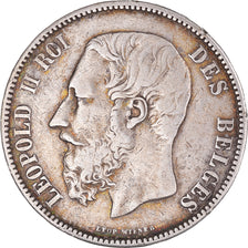 Coin, Belgium, Leopold II, 5 Francs, 5 Frank, 1873, EF(40-45), Silver, KM:24