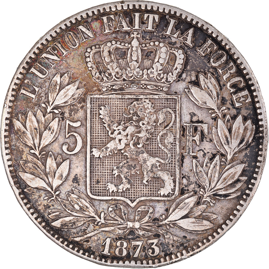 Coin, Belgium, Leopold II, 5 Francs, 5 Frank, 1873, EF(40-45), Silver, KM:24