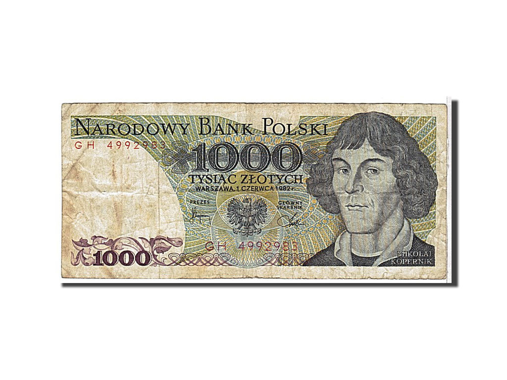 Billet, Pologne, 1000 Zlotych, 1982, KM:146c, B