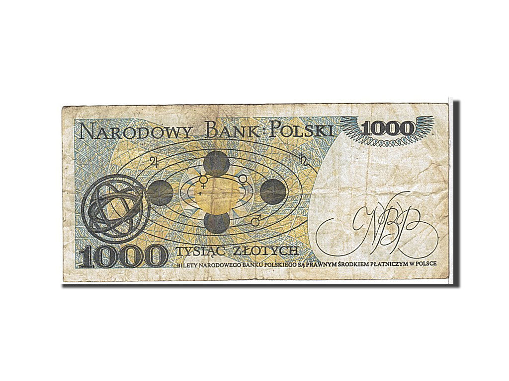 Billet, Pologne, 1000 Zlotych, 1982, KM:146c, B