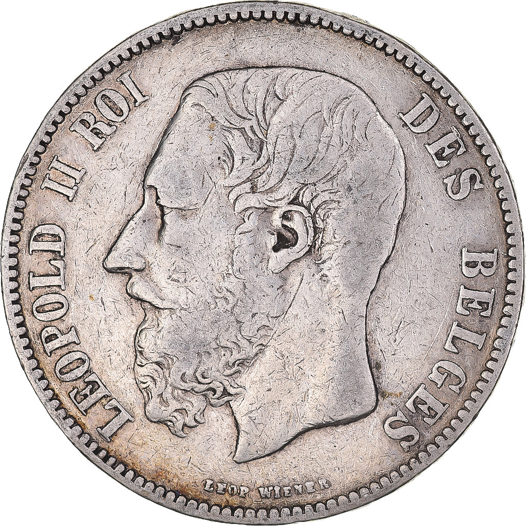 Coin, Belgium, Leopold II, 5 Francs, 5 Frank, 1873, VF(30-35), Silver, KM:24