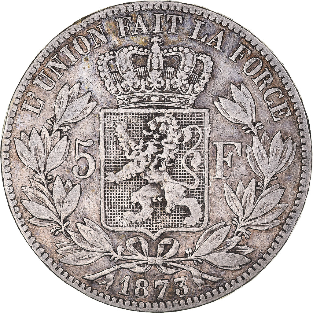 Coin, Belgium, Leopold II, 5 Francs, 5 Frank, 1873, VF(30-35), Silver, KM:24