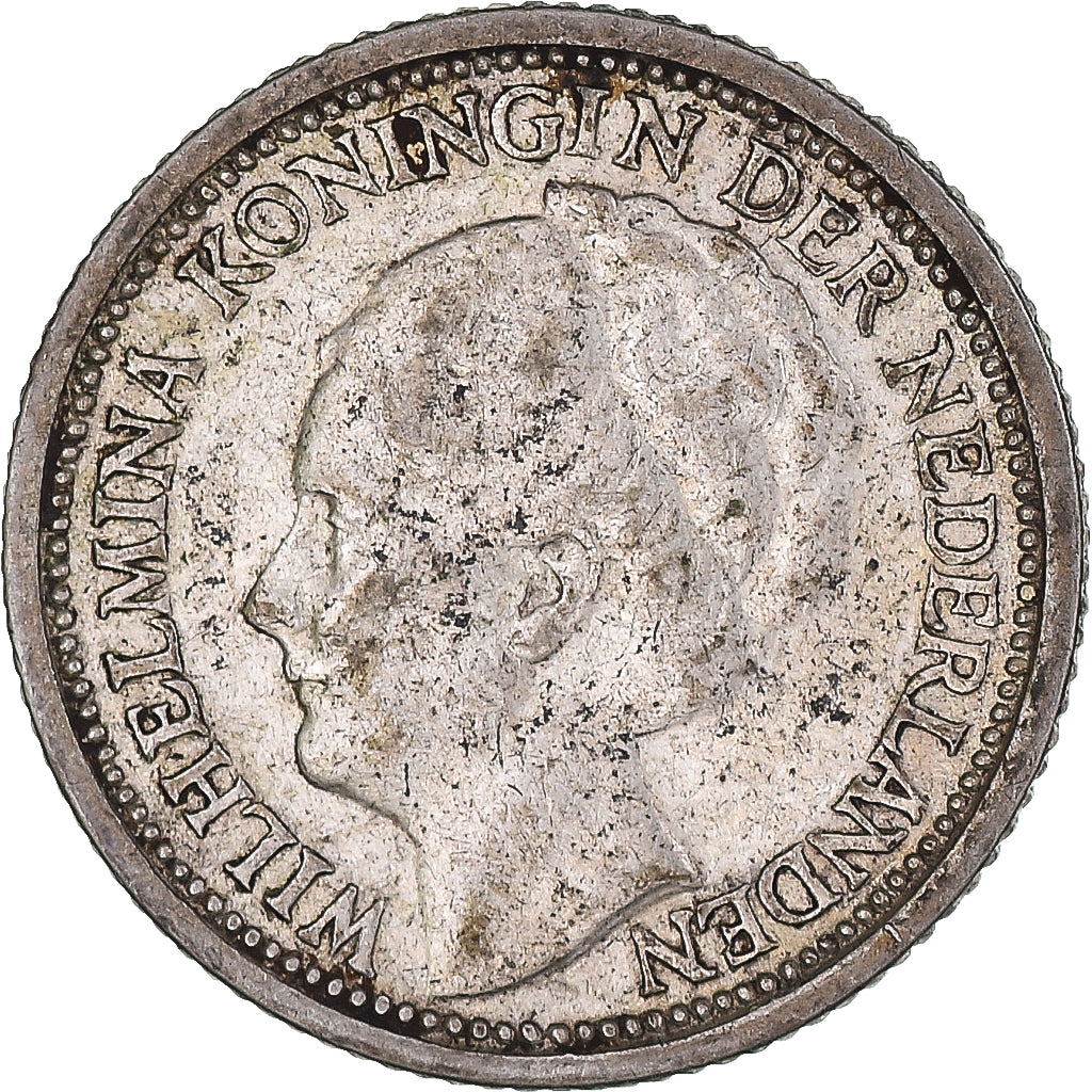 Moeda, Países Baixos, Wilhelmina I, 10 Cents, 1937, EF(40-45), Prata, KM:163
