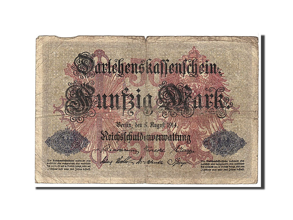 Billete, 50 Mark, 1914, Alemania, KM:49b, RC