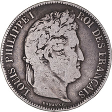 Coin, France, Louis-Philippe, 5 Francs, 1833, Nantes, VF(20-25), Silver