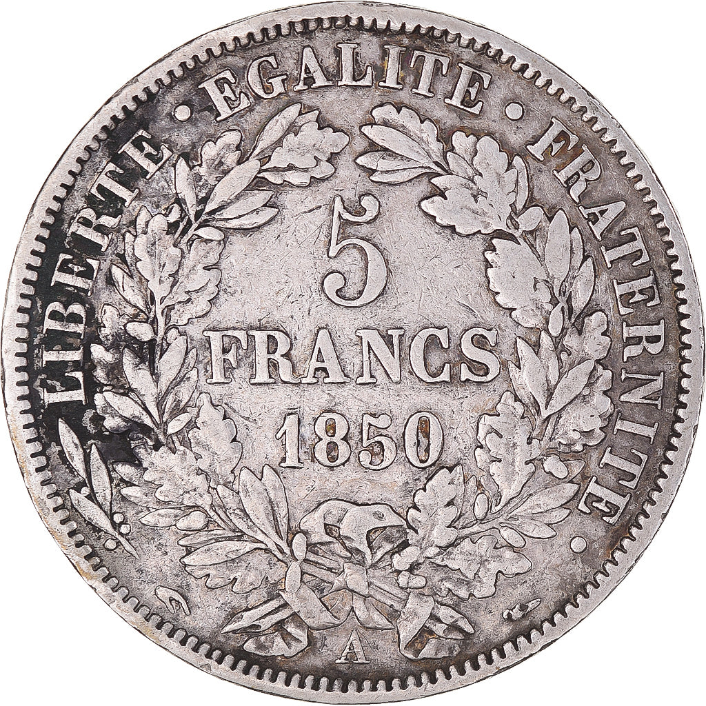 Moneta, Francja, Cérès, 5 Francs, 1850, Paris, EF(40-45), Srebro, KM:761.1