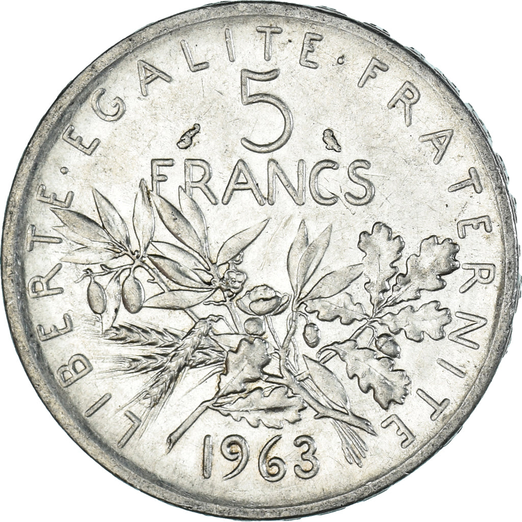 Coin, France, Semeuse, 5 Francs, 1963, Paris, AU(55-58), Silver, KM:926