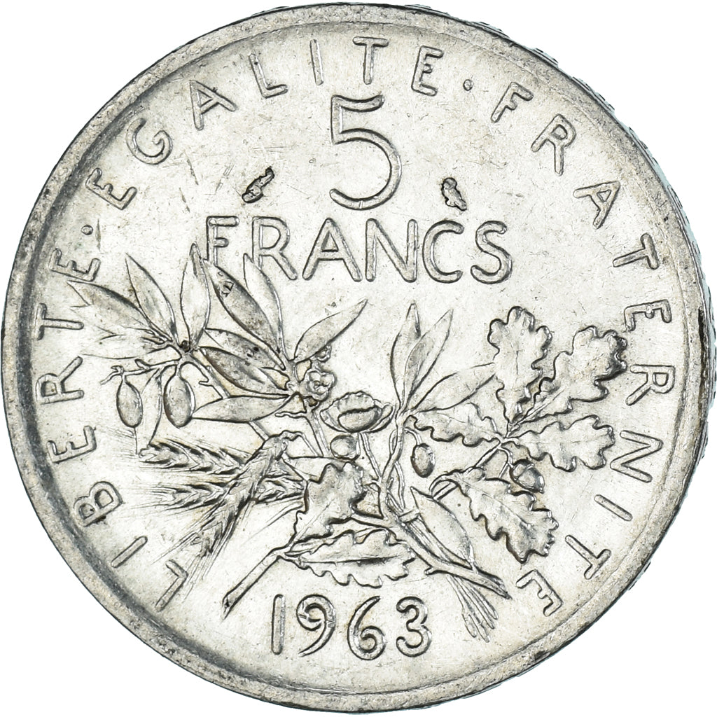 Moneta, Francia, Semeuse, 5 Francs, 1963, Paris, BB, Argento, KM:926