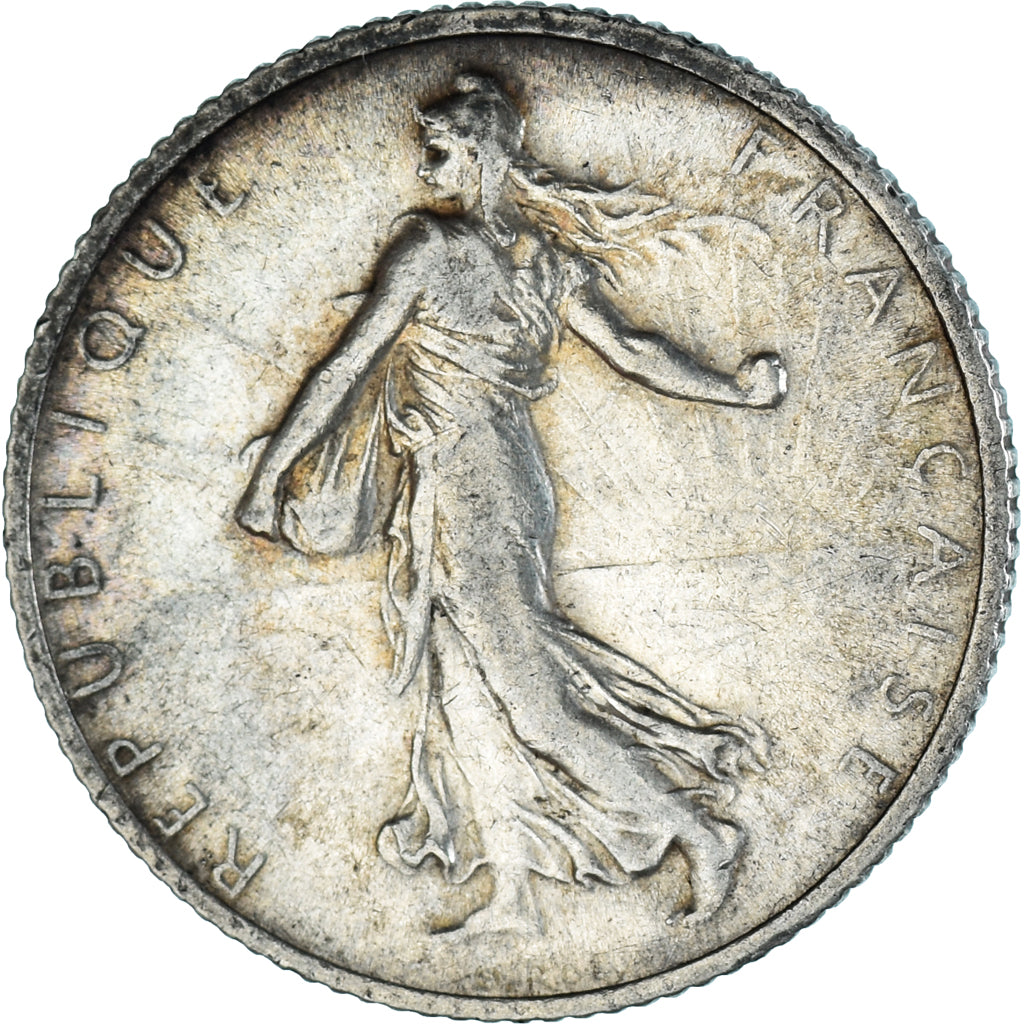 Moneta, Francja, Semeuse, Franc, 1918, Paris, EF(40-45), Srebro, KM:844.1