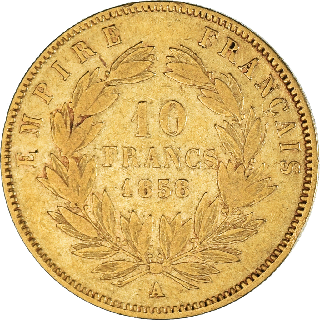 Coin, France, Napoleon III, Napoléon III, 10 Francs, 1858, Paris, VF(30-35)