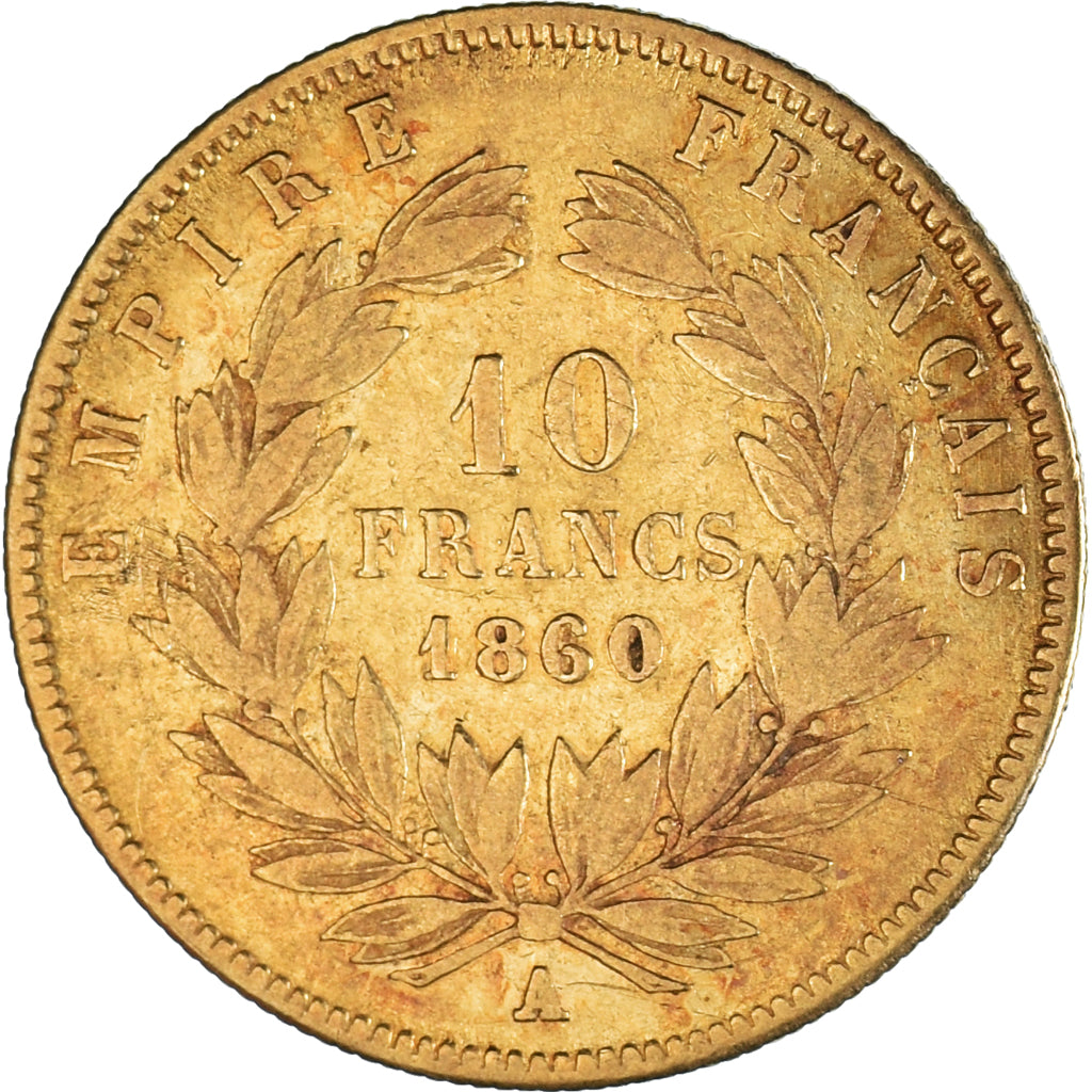Coin, France, Napoleon III, Napoléon III, 10 Francs, 1860, Paris, VF(30-35)