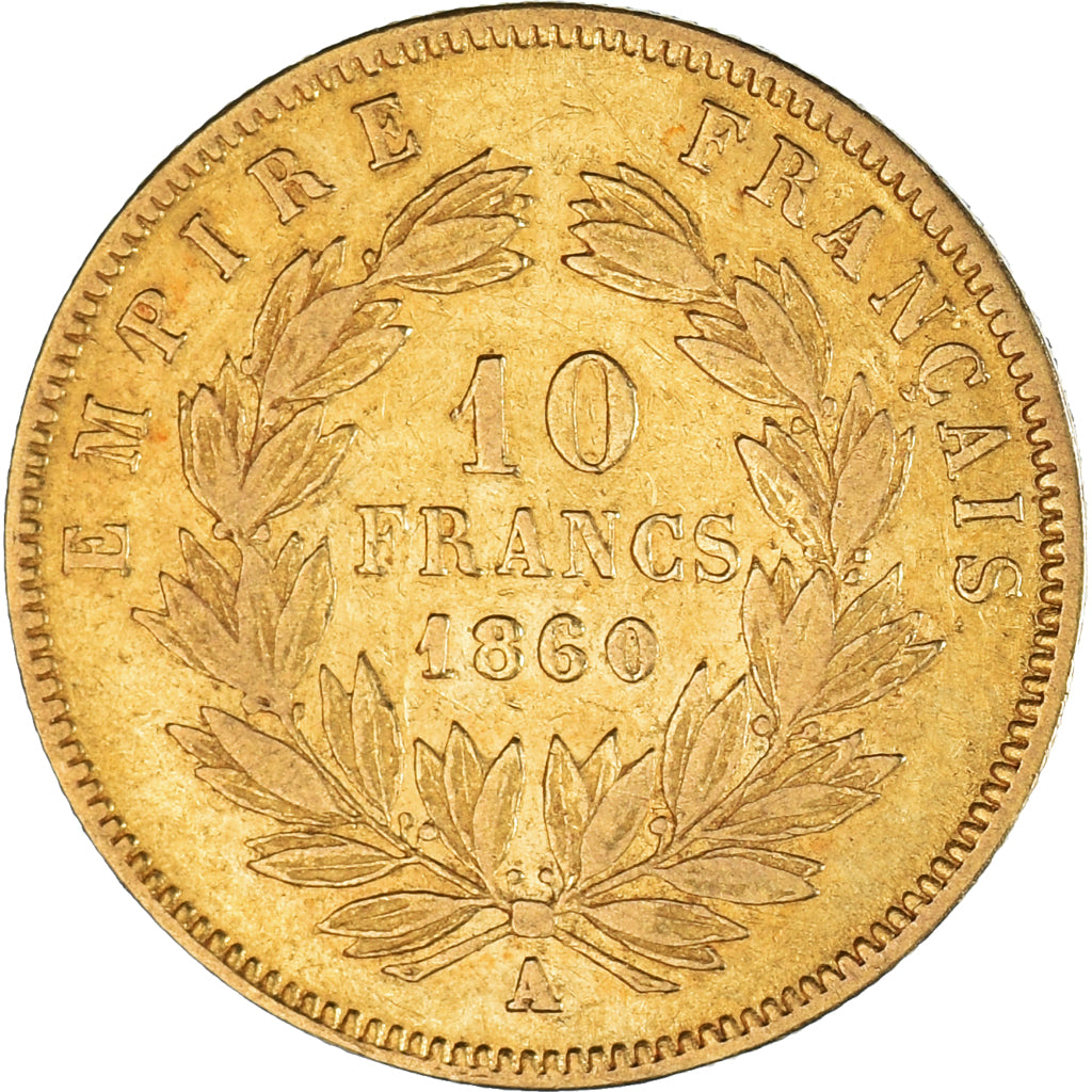 Coin, France, Napoleon III, Napoléon III, 10 Francs, 1860, Paris, VF(30-35)