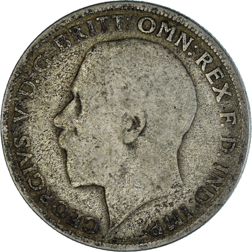 Monnaie, Grande-Bretagne, George V, Florin, Two Shillings, 1921, B+, Argent