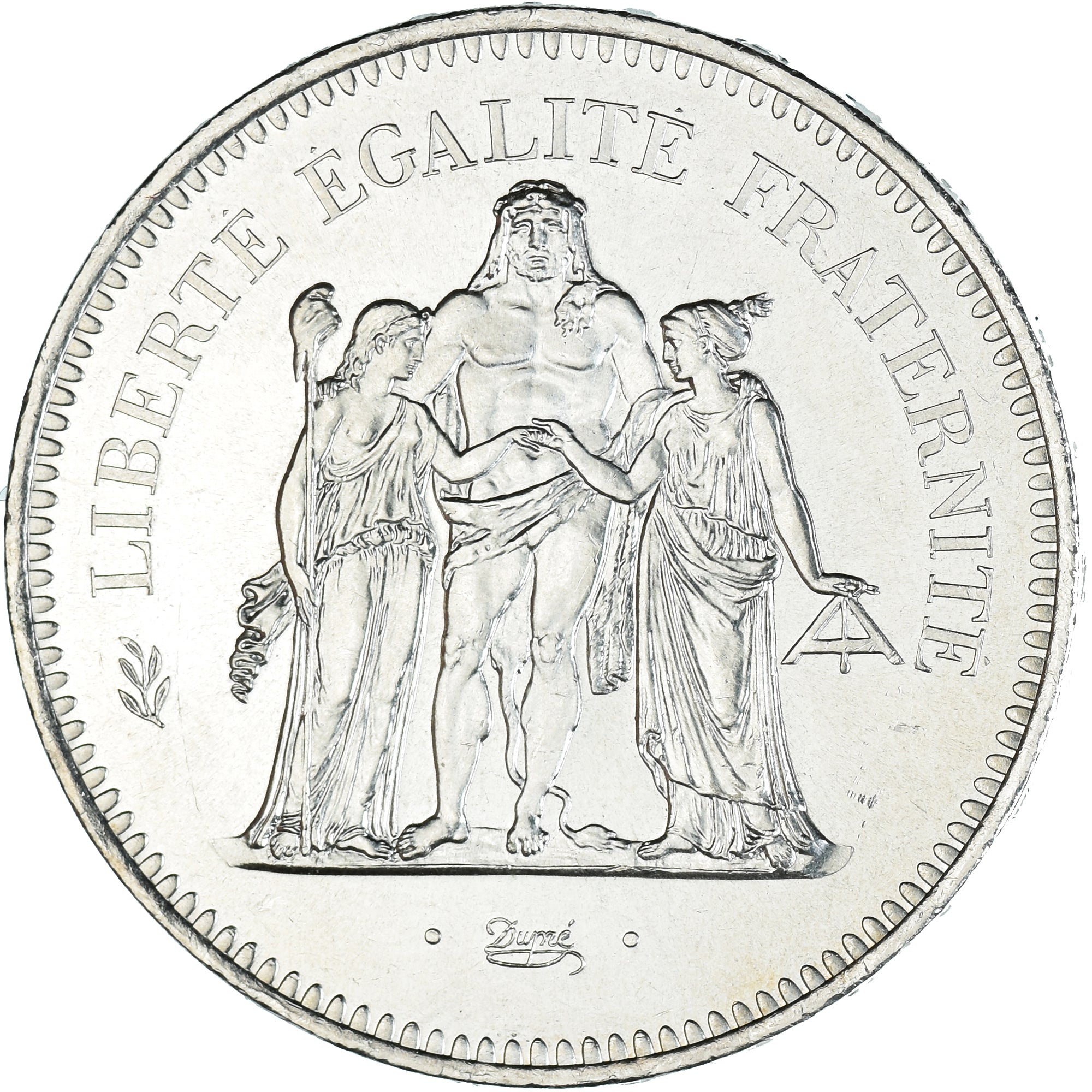 Münze, Frankreich, Hercule, 50 Francs, 1977, Paris, VZ+, Silber, KM:941.1