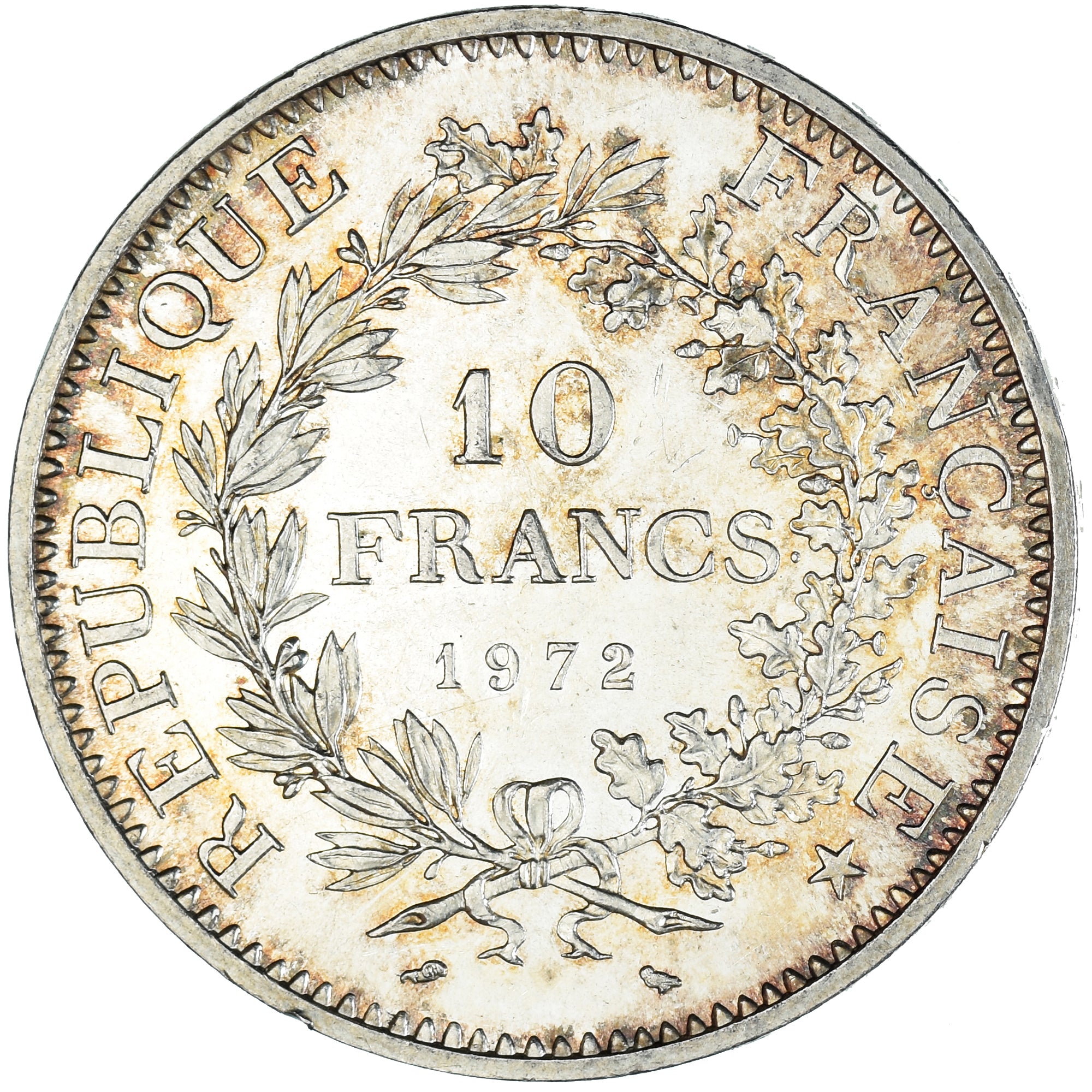 Coin, France, Hercule, 10 Francs, 1972, Paris, MS(60-62), Silver, KM:932