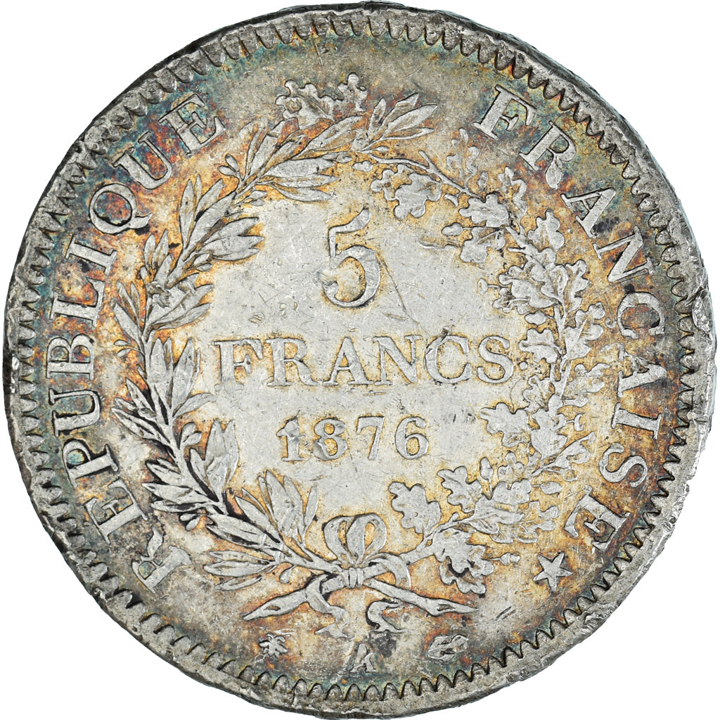 Coin, France, Hercule, 5 Francs, 1876, Paris, VF(30-35), Silver, KM:820.1