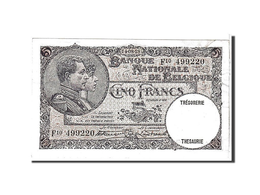 Billete, 20 Francs, 1928, Bélgica, MBC