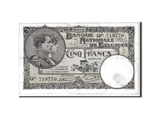 Banknote, Belgium, 5 Francs, 1922, KM:93, EF(40-45)