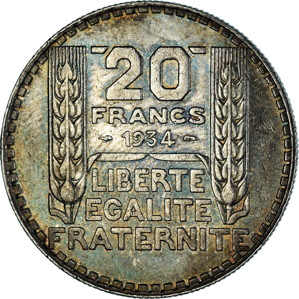 Moneta, Francia, Turin, 20 Francs, 1934, Paris, BB, Argento, KM:879, Gadoury:852
